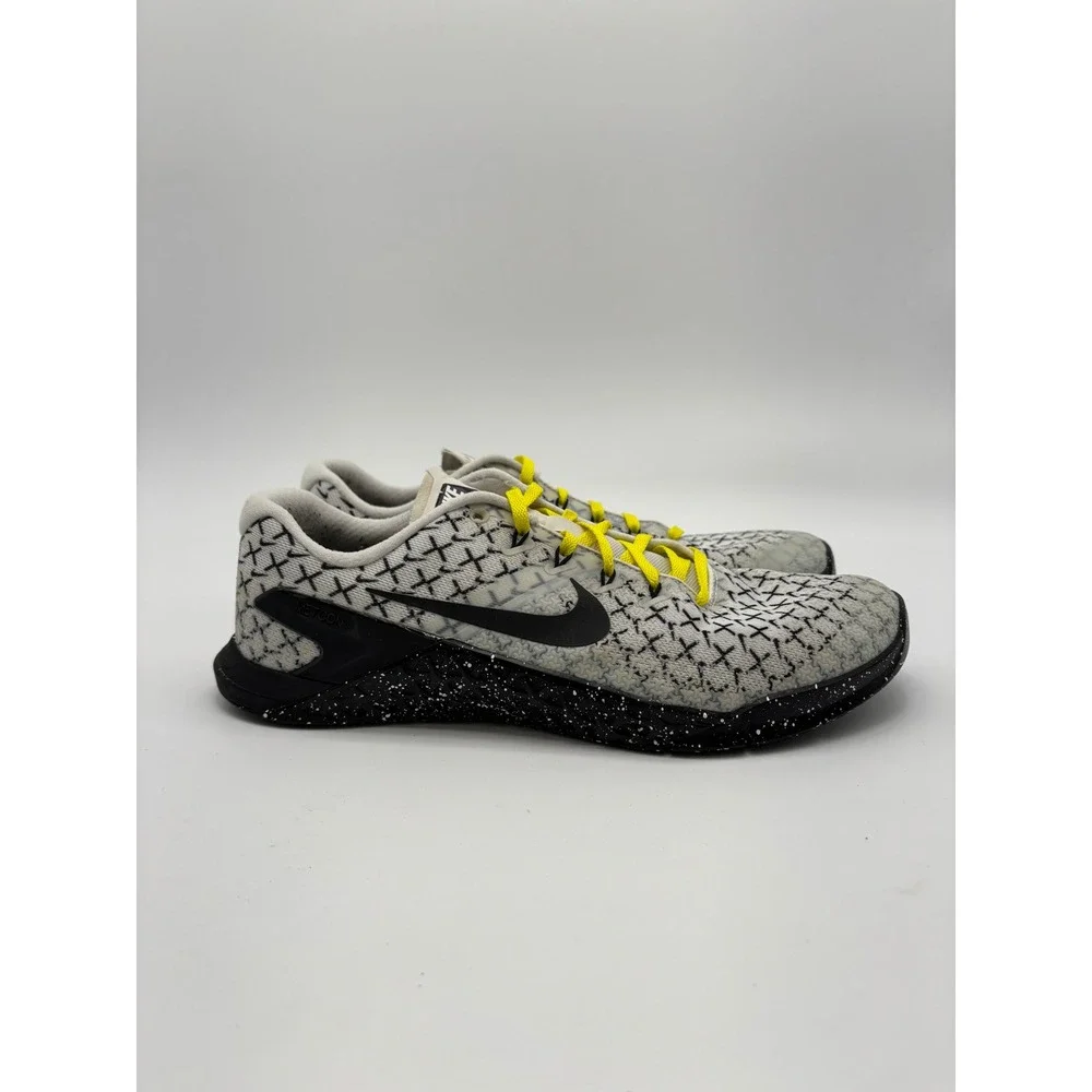 Nike Metcon 4 Mens 10.5 Training Shoes White Black Speckle Yellow AH7453-101 - Picture 2 of 6